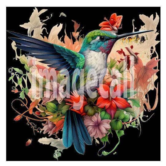 Clipart Floral Hummingbird (1)