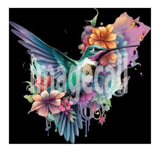 Clipart Floral Hummingbird (10)