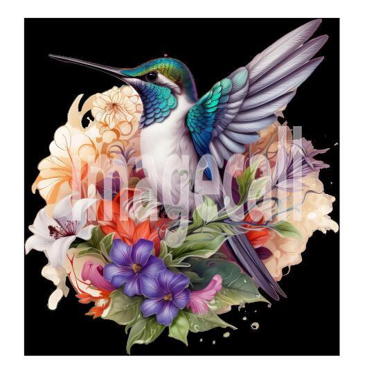 Clipart Floral Hummingbird (11)