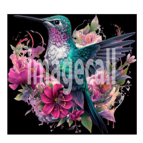 Clipart Floral Hummingbird (15)