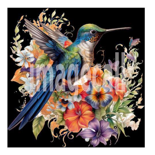 Clipart Floral Hummingbird (20)