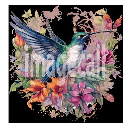 Clipart Floral Hummingbird (3)