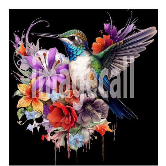Clipart Floral Hummingbird (5)
