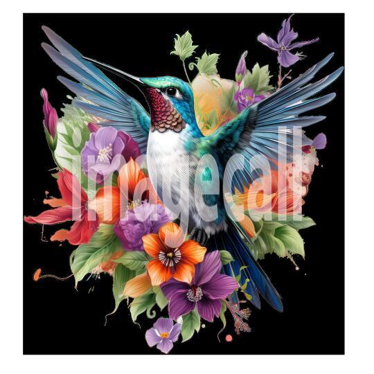 Clipart Floral Hummingbird (6)
