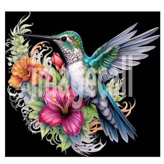 Clipart Floral Hummingbird (7)