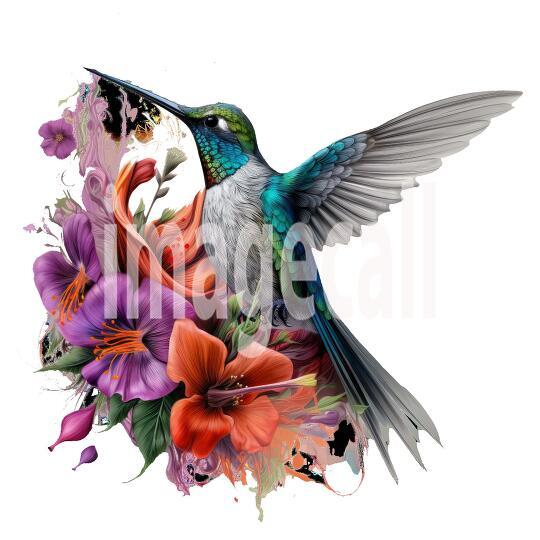 Clipart Floral Hummingbird (8)