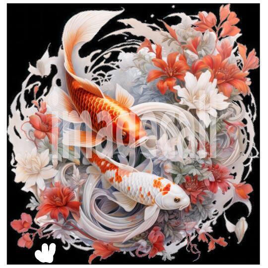 Clipart Floral Koi Carp 10300dpi