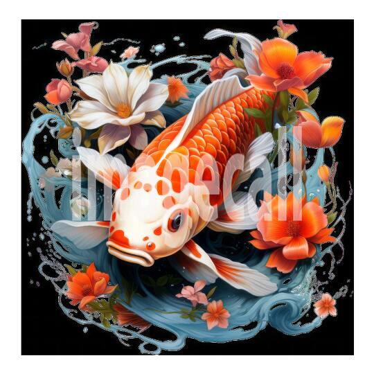 Clipart Floral Koi Carp 14300dpi