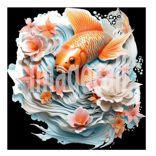 Clipart Floral Koi Carp 16300dpi