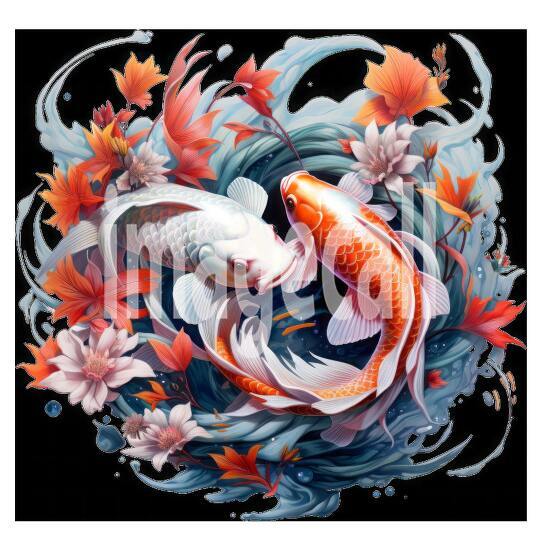 Clipart Floral Koi Carp 6300dpi