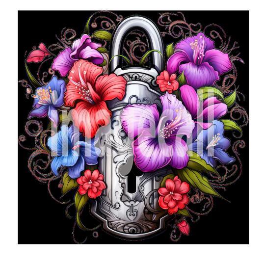 Clipart Floral Padlock (1)