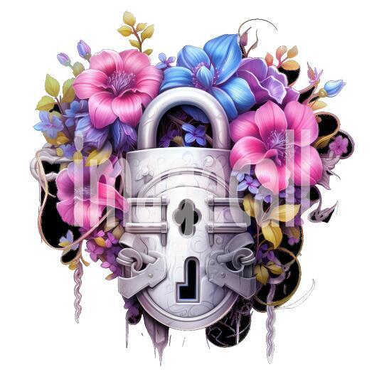 Clipart Floral Padlock (12)
