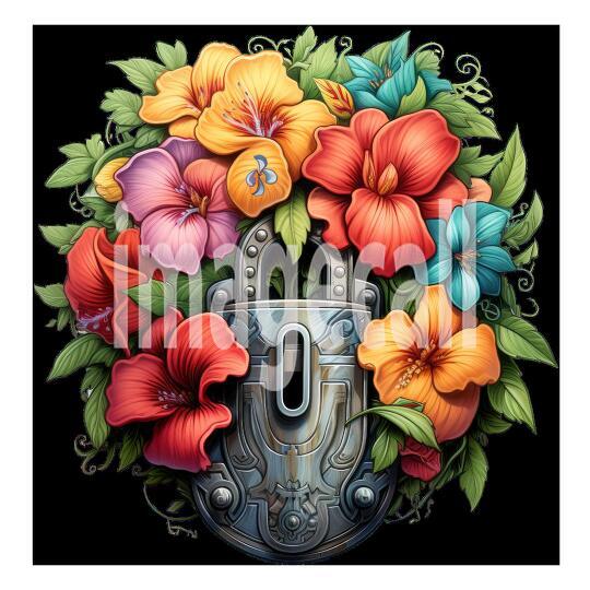 Clipart Floral Padlock (13)