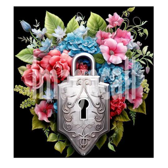 Clipart Floral Padlock (14)