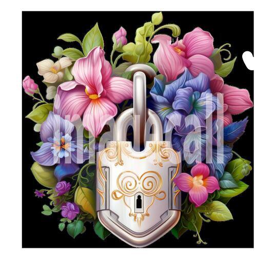 Clipart Floral Padlock (16)
