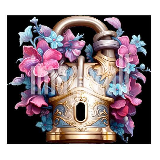 Clipart Floral Padlock (17)