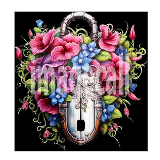 Clipart Floral Padlock (18)