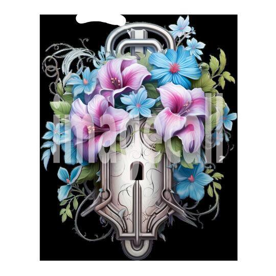 Clipart Floral Padlock (19)