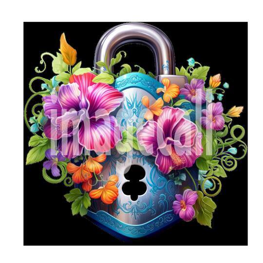 Clipart Floral Padlock (4)