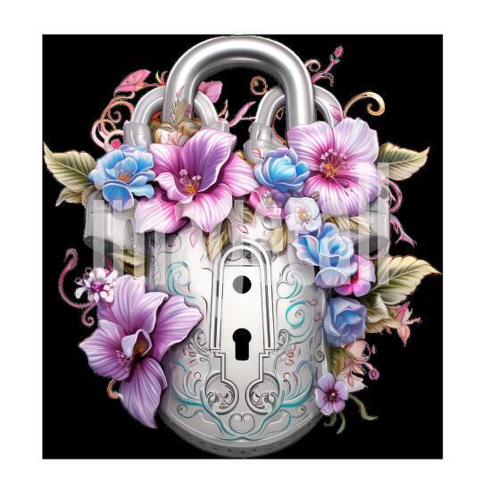Clipart Floral Padlock (5)