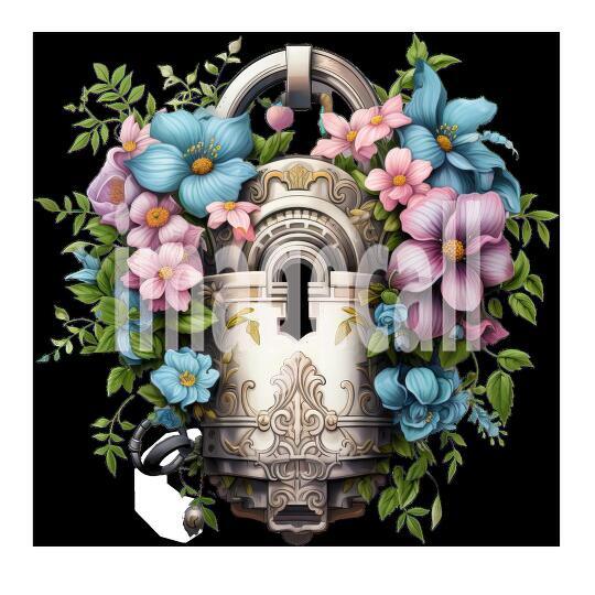 Clipart Floral Padlock (6)