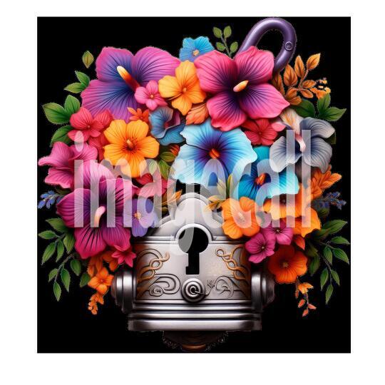 Clipart Floral Padlock (9)