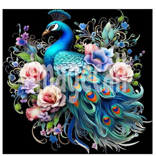 Clipart Floral Peacock (1)