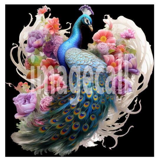 Clipart Floral Peacock (3)