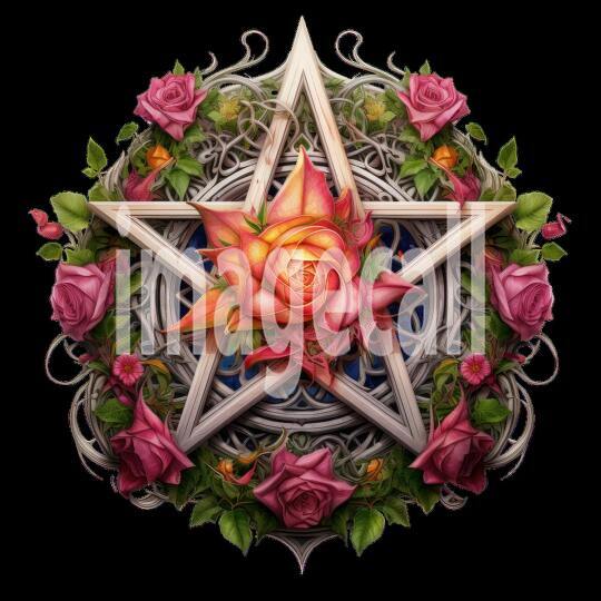 Clipart Floral Pentagram (10)