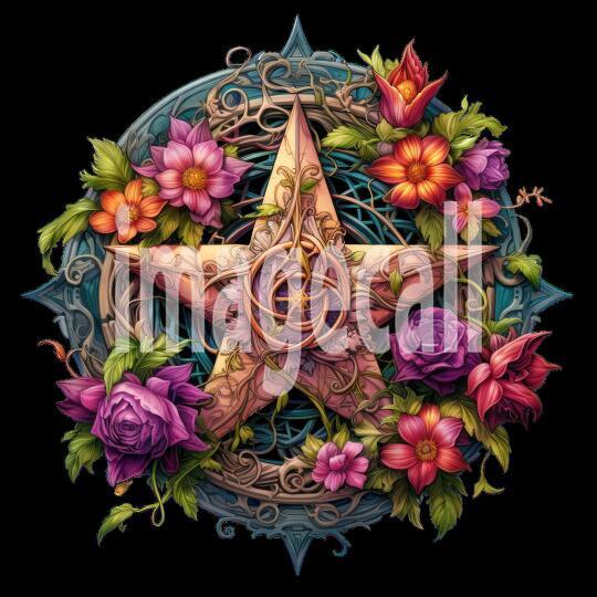 Clipart Floral Pentagram (11)