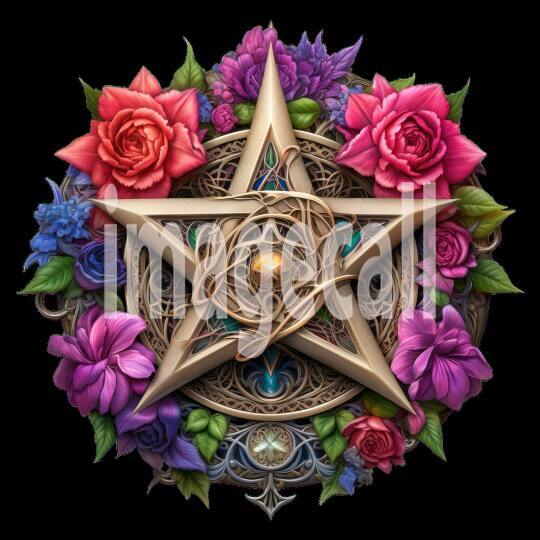 Clipart Floral Pentagram (14)