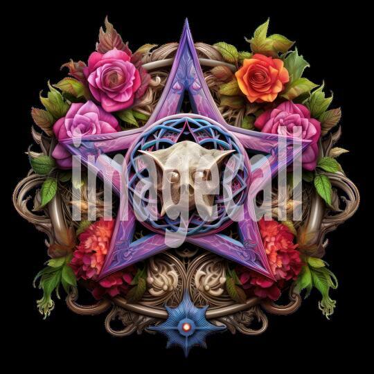 Clipart Floral Pentagram (18)