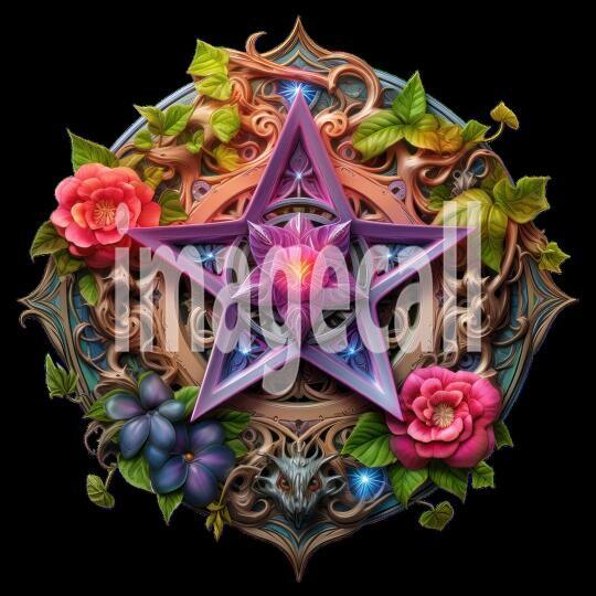 Clipart Floral Pentagram (20)