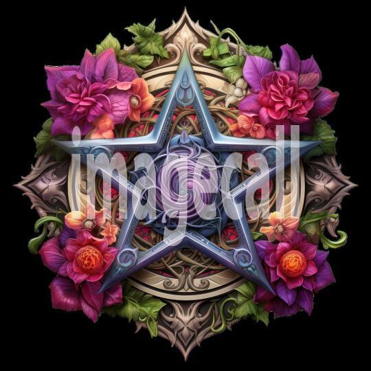 Clipart Floral Pentagram (8)