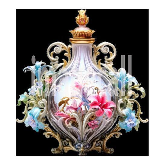 Clipart Floral Perfume Bottle 10300dpi