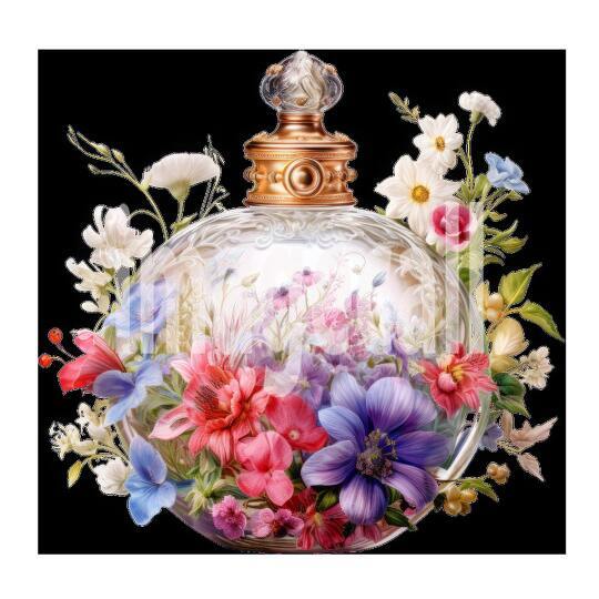 Clipart Floral Perfume Bottle 13300dpi