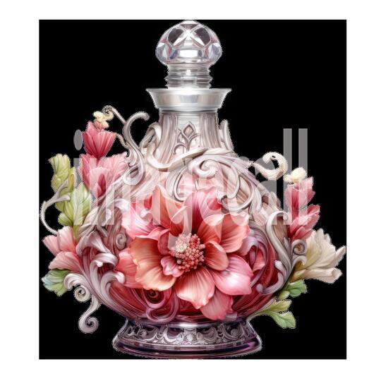 Clipart Floral Perfume Bottle 15300dpi