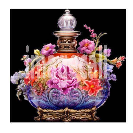 Clipart Floral Perfume Bottle 16300dpi