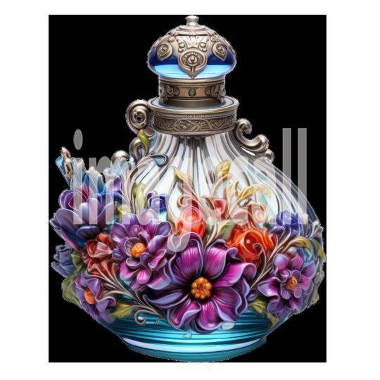 Clipart Floral Perfume Bottle 17300dpi