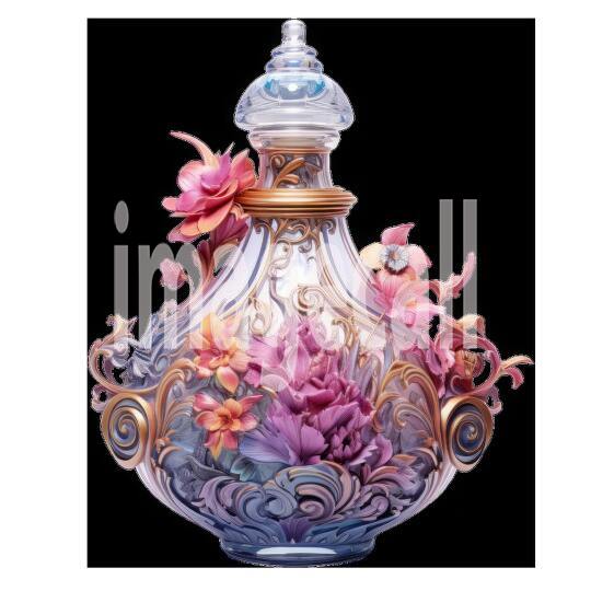 Clipart Floral Perfume Bottle 18300dpi