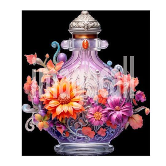 Clipart Floral Perfume Bottle 20300dpi