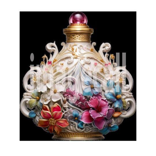 Clipart Floral Perfume Bottle 4300dpi