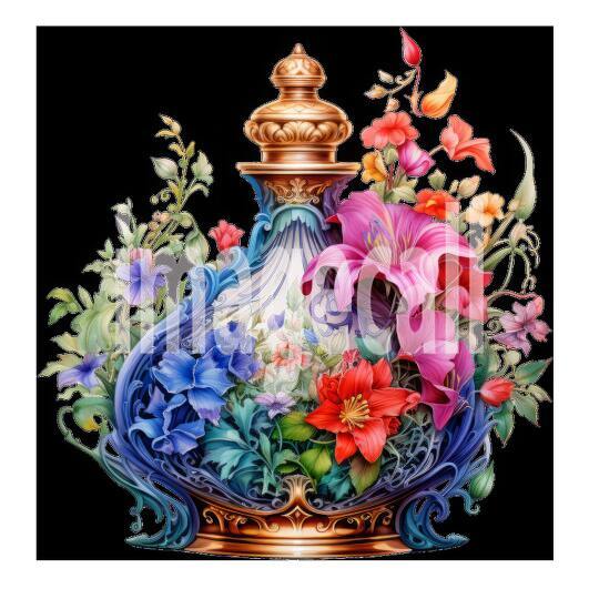 Clipart Floral Perfume Bottle 7300dpi