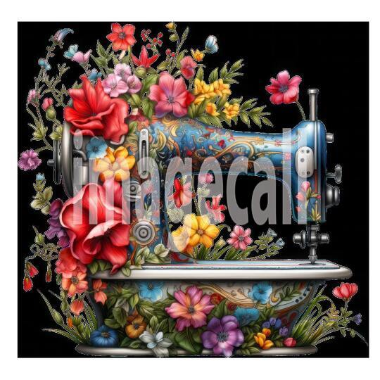 Clipart Floral Sewing Machine (10)