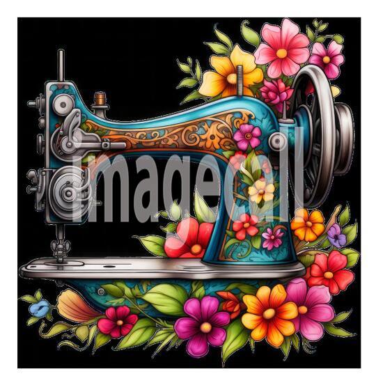 Clipart Floral Sewing Machine (12)