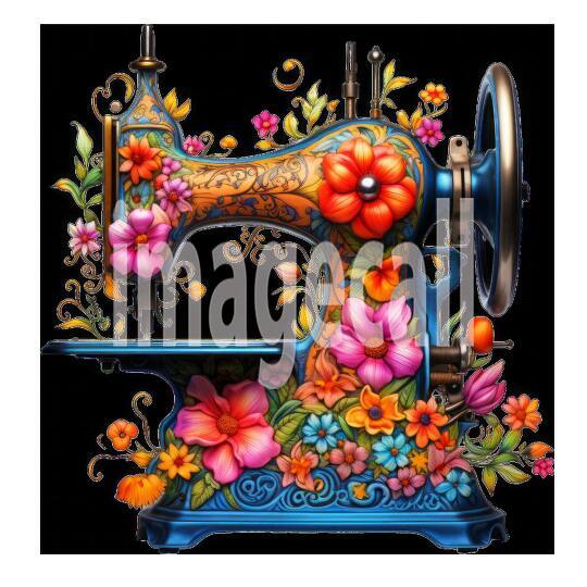 Clipart Floral Sewing Machine (15)