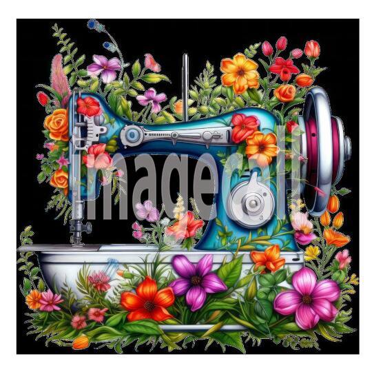 Clipart Floral Sewing Machine (16)