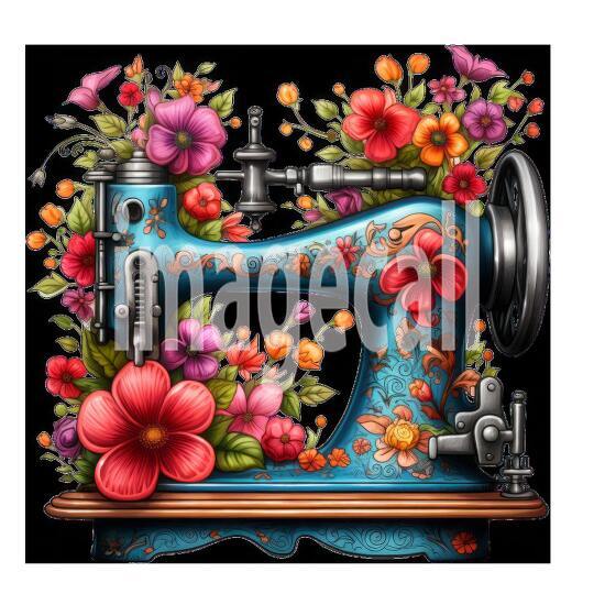 Clipart Floral Sewing Machine (18)