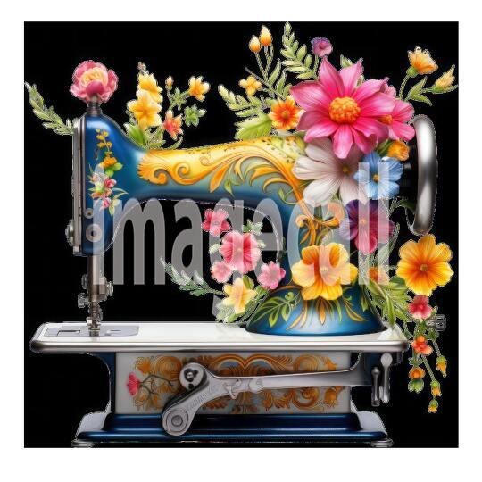 Clipart Floral Sewing Machine (19)