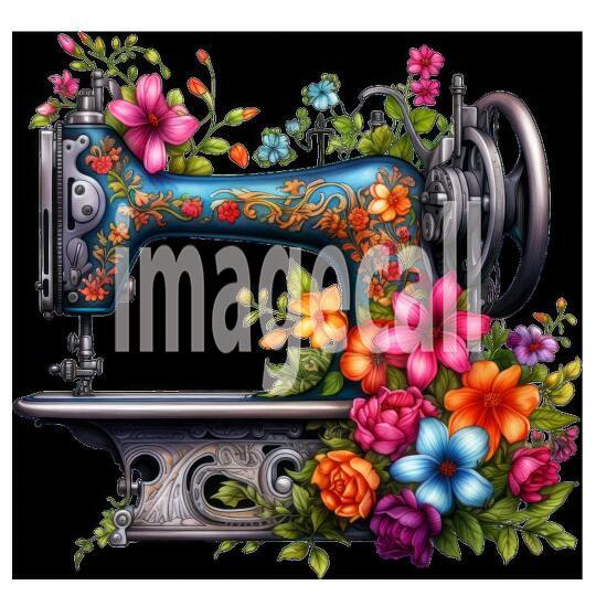 Clipart Floral Sewing Machine (20)